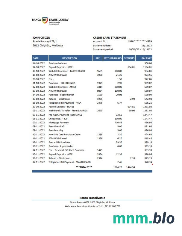 Meksyk Inbursa bank XLS Wersja 2